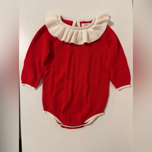 Cat & Jack Other - Cat & Jack | Red and Cream Bodysuit | 3-6 months